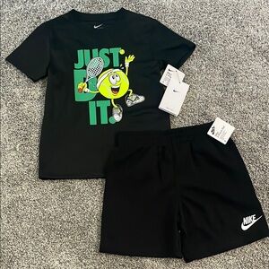 NEW! NIKE 2PIECE SHORTS AND T-SHIRT SET. SIZE 5/6 BOYS. (SHIRT DRI-FIT MATERIAL)